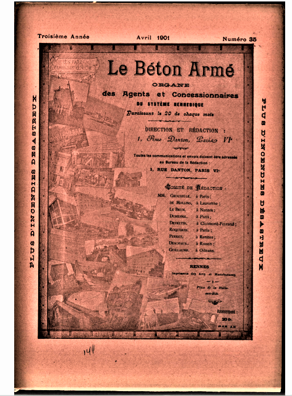 Couverture du magazine "Béton armé" du système Hennebique