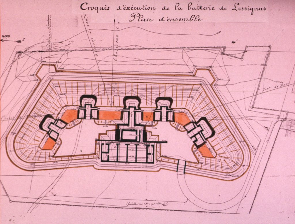 Croquis de la batterie de Lessivas ou Lessignas