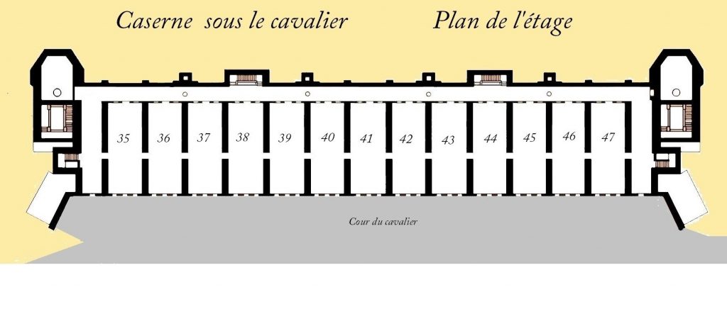 Plan de la caserne du cavalier du Fort de Bron