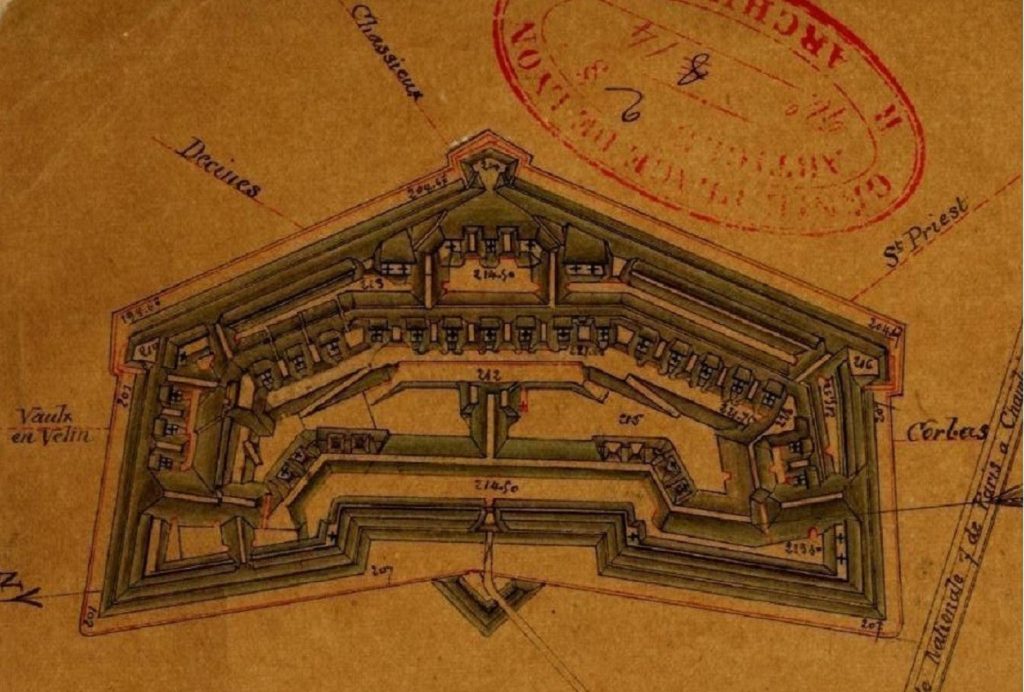 Plan du Fort de Bron 1877