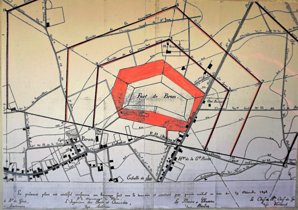 Zones de servitudes du Fort de bron
