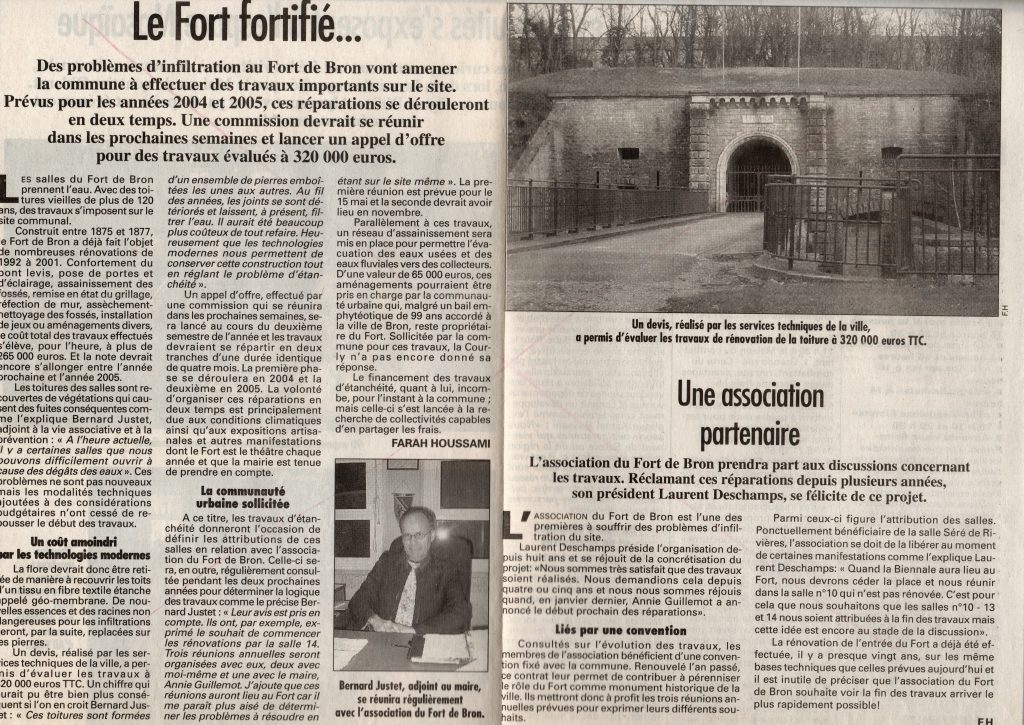 Le Progrès 4 mars 2003 - Infiltration des toits du Parados 