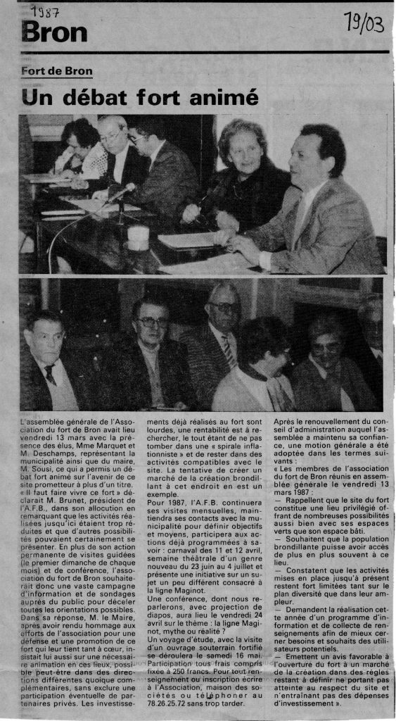 Assemblée Générale du Fort de Bron 1987