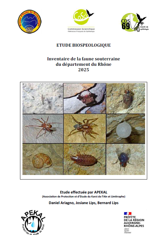 Inventaire de la faune souterraine département du Rhone